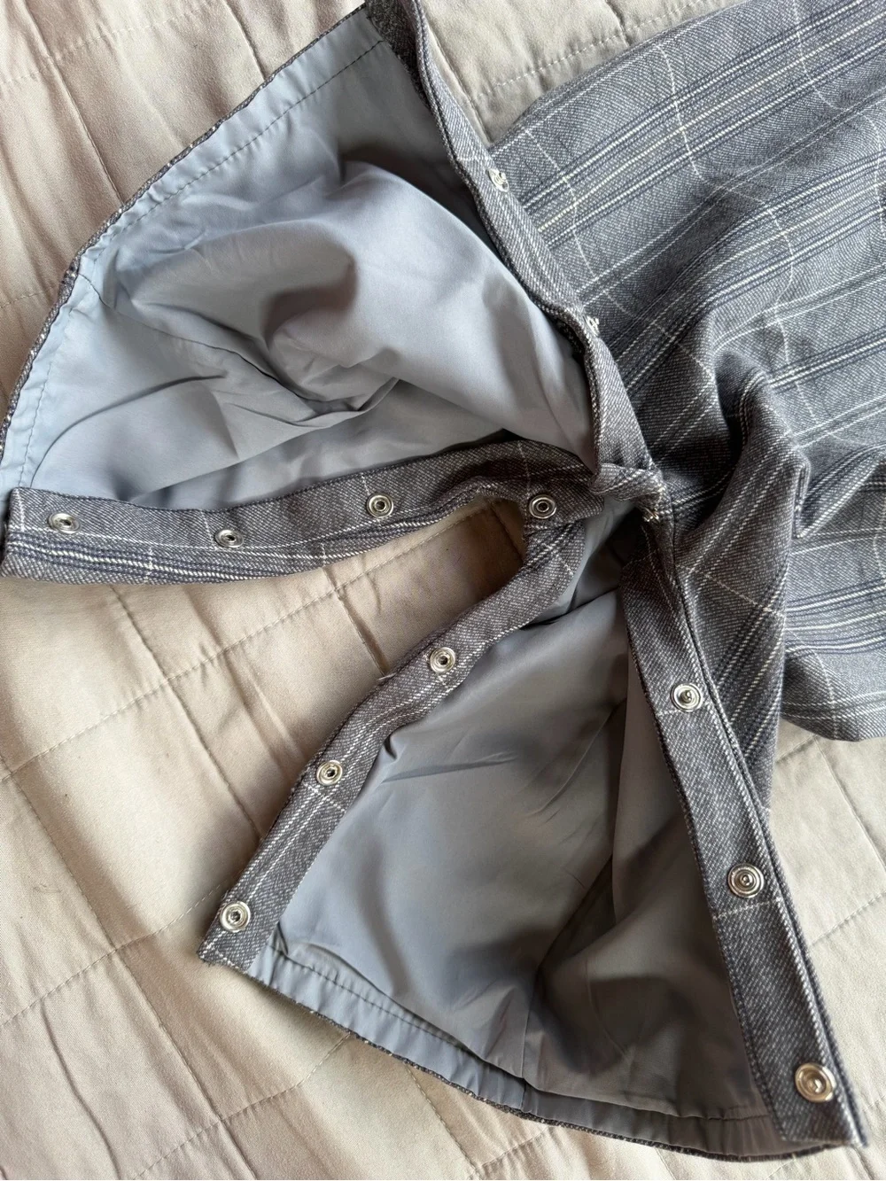FAO Schwarz Vintage Boutique NWOT Gray Plaid Baby Overalls 9M Boy Quality Church